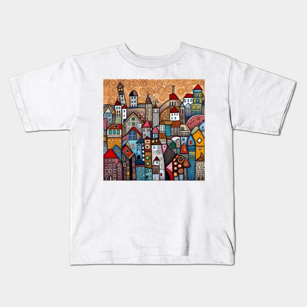 Large Town Kids T-Shirt by Colin-Bentham